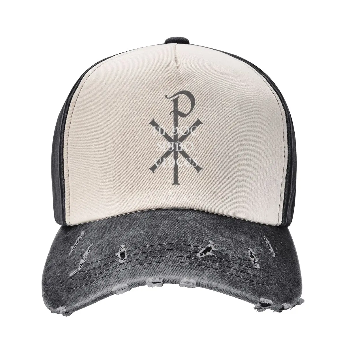 IN HOC SIGNO VINCES Chi Rho Christogram Baseball Cap Hat Beach black Caps Male Women's