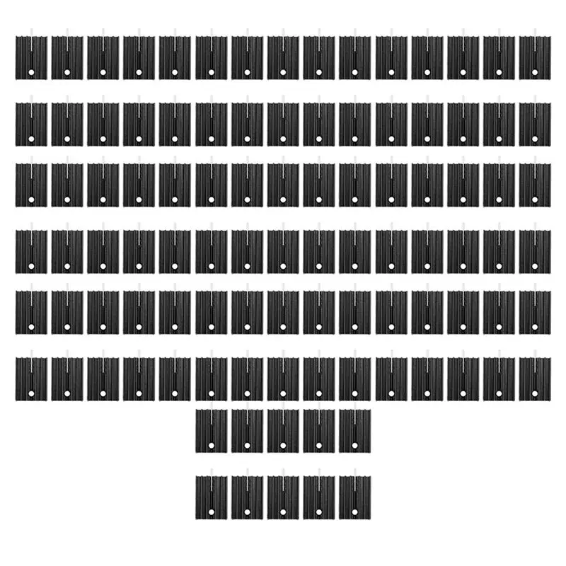 100 Pcs 21X15x11mm Black Aluminum Heat Sink For TO-220 Mosfet Transistors