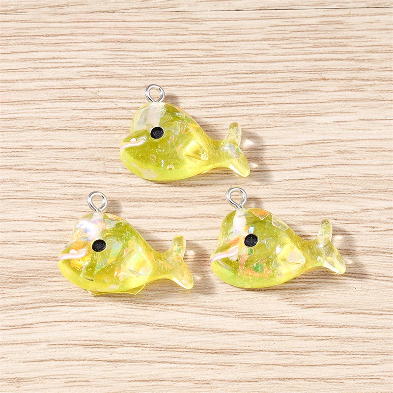 10 Stück 24x18mm Cartoon Harz Meereslebewesen Wal Anhänger für Schmuckherstellung Ohrringe Halsketten Armbänder DIY Bastelbedarf – Detail 7
