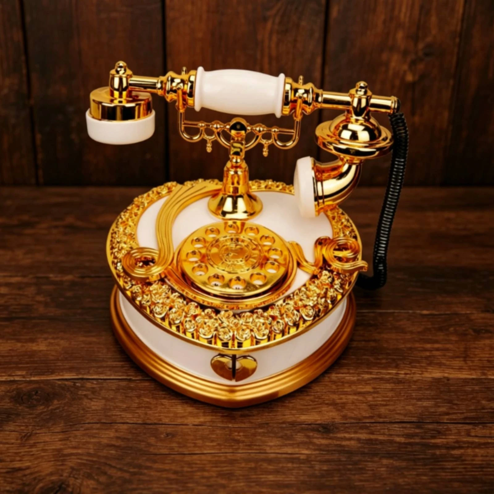 Retro Telephone Melody Box Plastic Rotary Phone Melody Box Decor Piece Ornate Room Ornament Batterybattery-Not-Required