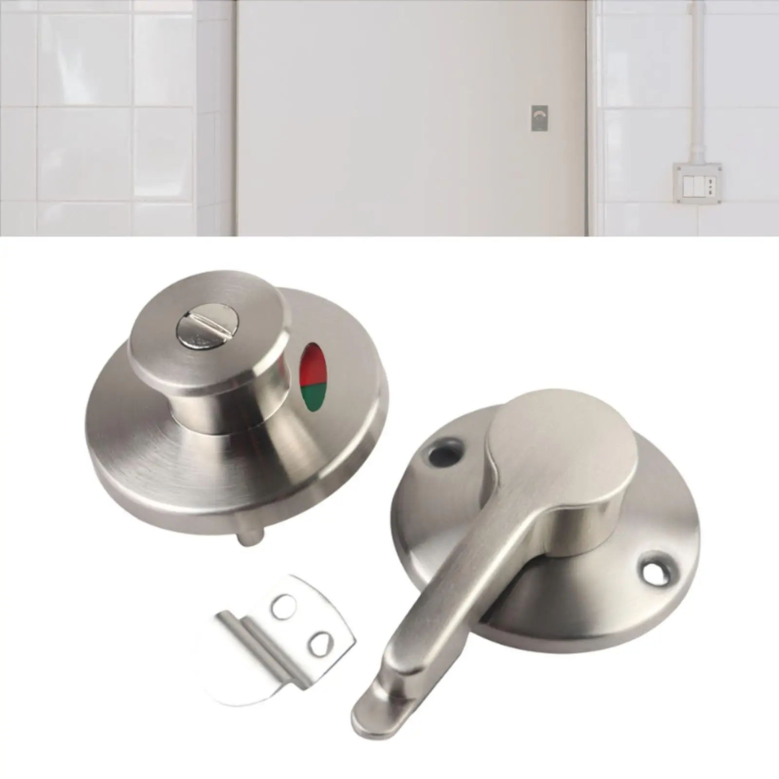 

Bathroom Door Lock Dead Bolt Practical Versatile Replace Parts Portable Stable Easy to Install Hardware Set Occupancy Indicator