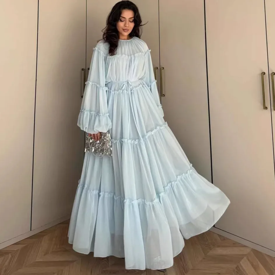 Eid Dress Abaya Women Muslim Ramadan Party Dresses Jalabiya Puff Sleeve Dubai Kaftan Islam Arab Long Robe Morocco Vestidos