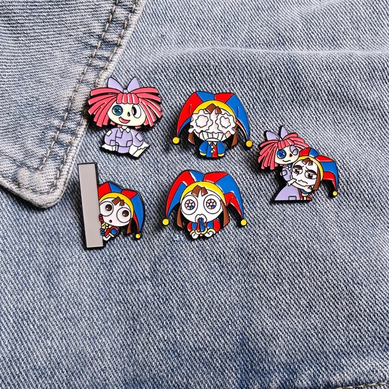 

5pcs The Amazing Digital Circus Cartoon Anime Enamel Pins Bags Brooch Fashion Badge Decoration Classic Toys Gift