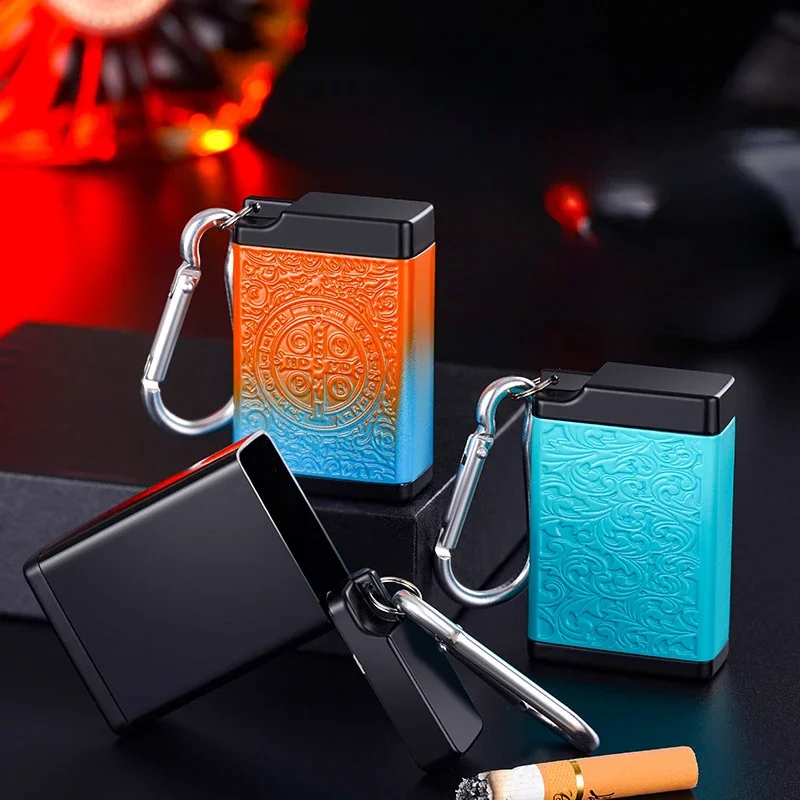 Creative Mini Outdoor Portable Ashtray with Keychain Sealed Alloy Material Ashtray