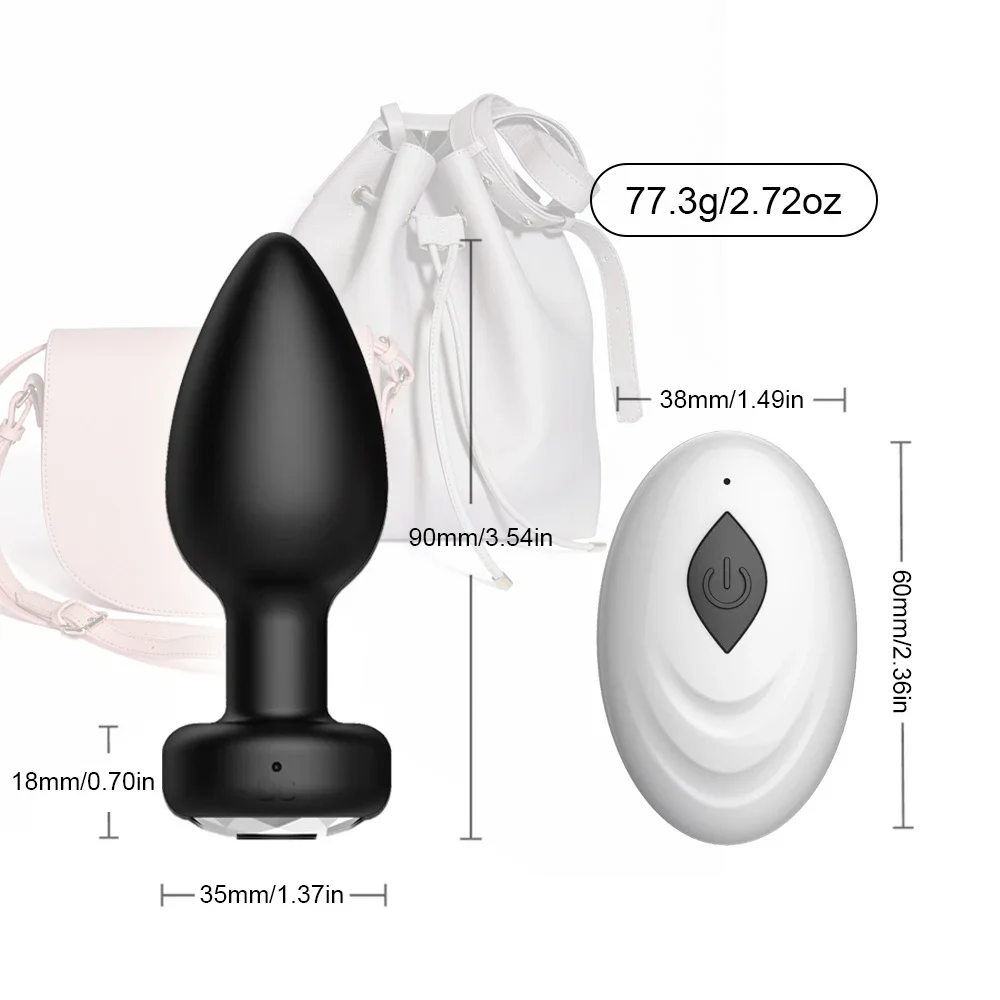 Vibrador de tapón Anal para adultos, masajeador portátil, consolador con control remoto inalámbrico, Juguetes sexuales vibradores