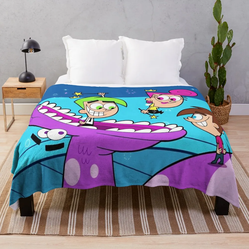 Fairly odd Parents Funny Gift For Fans fairly odd parents movie cartoon Throw Blanket throw blanket for sofa Weighted Blanket