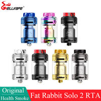 Original Hellvape Fat Rabbit Solo 2 RTA 3ml/5ml Top filling Single / Dual Coil Electronic Cigarette Atomizer 25mm DIY Vaporizer