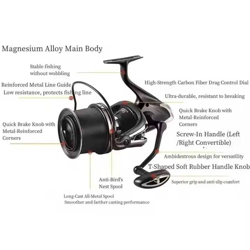 جديد 10000 سلسلة الغزل بكرة سبائك المغنيسيوم الجسم 12000 الغيار بكرة المياه العذبة الطعم الصب خفيفة الوزن الكارب الصيد بكرة #3