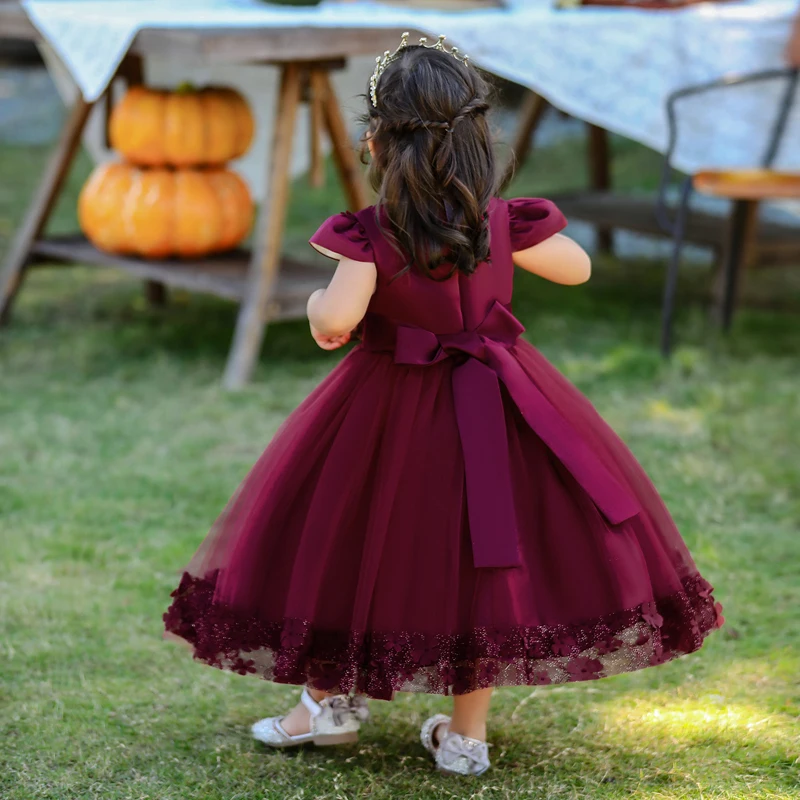 2023 Summer Toddler Baby Girl Dresses Lace Flower Baptism Dress For Girls 1st Year Birthday Party Wedding Dress Infant Clothes