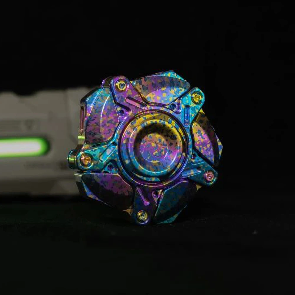 KTS Origin Titanlegierung Handschnitzerei Fünfblättriger Spinner Verknüpfung Magnetischer offener Fidget Spinner Fingertip Gyro Fidgeting Spielzeug