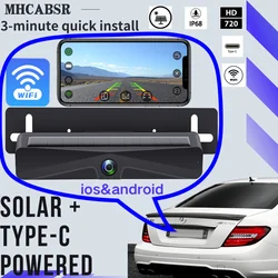 Solar-Powered Wireless Backup Camera 4800mAh Battery 2-Minute DIY Installation IP68K Waterproof Rating Suitable for Cars, SUVs..