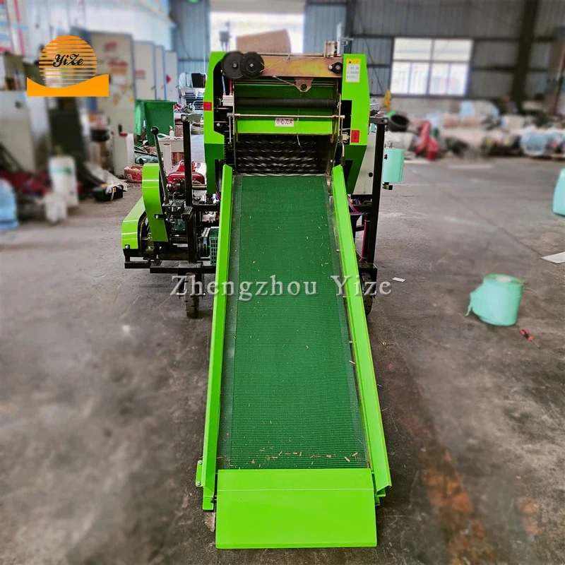 Automatic Wet Straw Packing Wrapping Wrapper Machine Corn Stalk Round Hay Grass Straw Silage Baling Press Baler