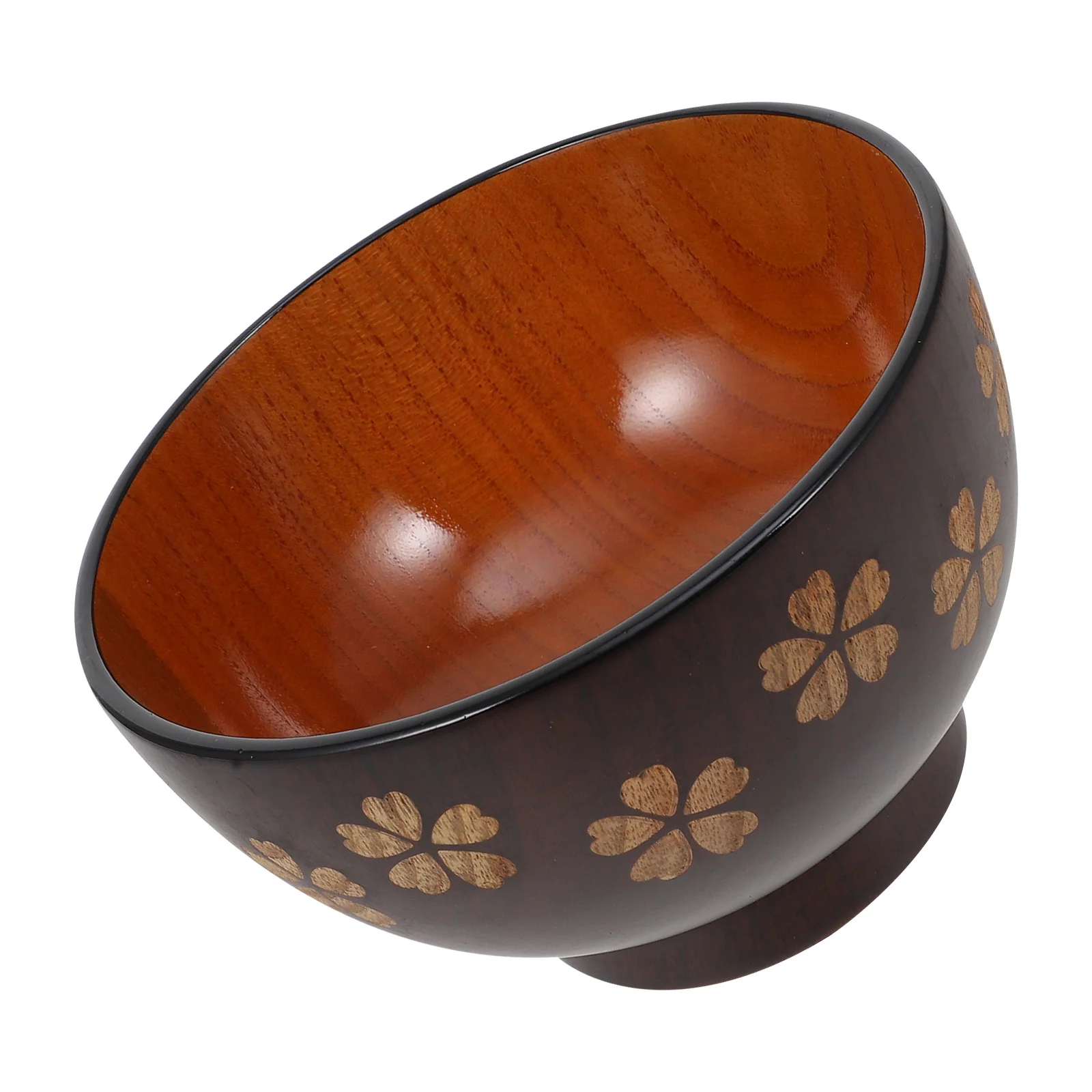 

Bowl Wooden Soup Rice Salad Bowl Heat Insulation Wood Material Kitchen Tableware Home Restaurant