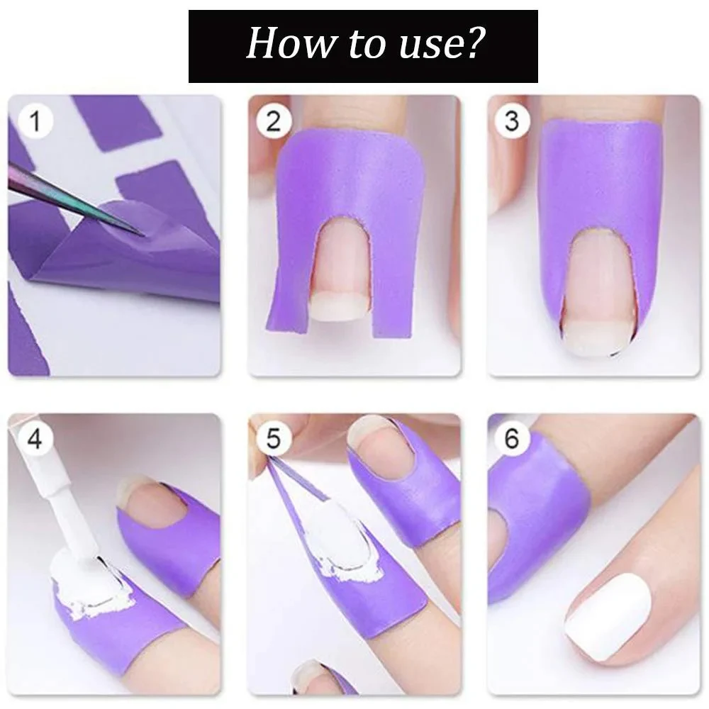 Nail Protector Sticker Form Guide Stripping Tape U-Shape Disposable Peel Off Manicure Finger Cover Spill-Proof Soft Stickers