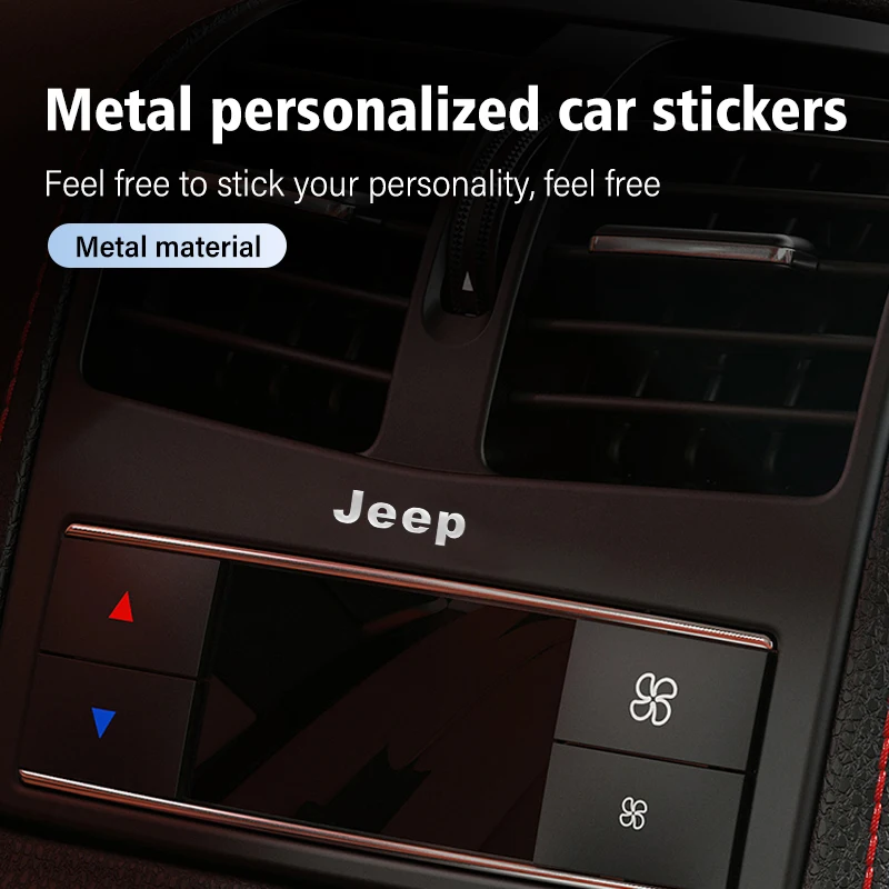 4pcs Car Metal Emblem Window Wiper Speaker stereo Stickers For Jeep Cherokee Wrangler JK JL Patriot Liberty Commander