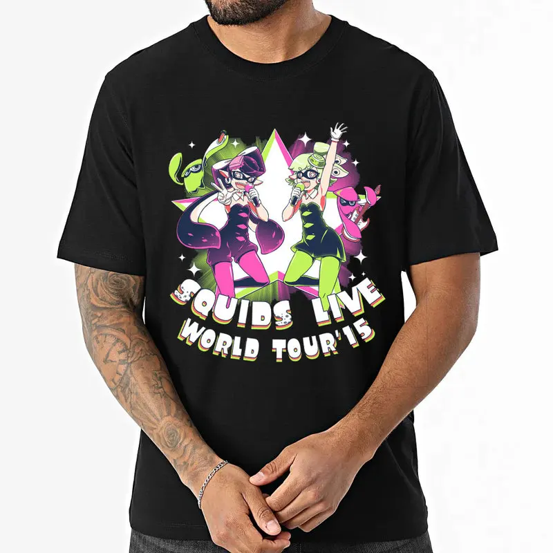Cute Cartoon Videogame Splatoon Gift T Shirt for Gamer 1231 Short Sleeve Graphic Clothes 100% cotton Unisex Tee US Size S-6XL