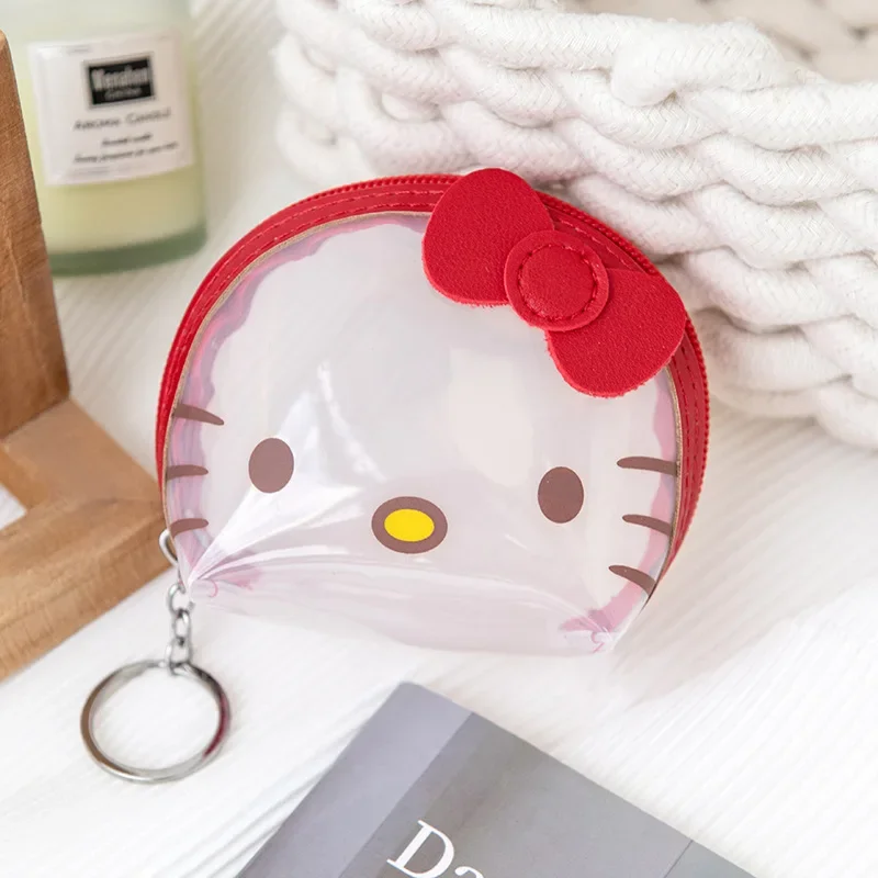 Hello Kitty Kuromi Anime Kawaii Sanrio portátil para niños, bolsillo para auriculares con monedas, dibujos animados, My Melody Ins, bolso de mano, BILLETERA, regalos