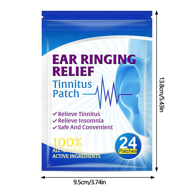 24Pc Tinnitus Treatment Patch Hearing Loss Alleviate Earache Protect Ear Improve Listening Relieve Ear Discomfort Tinnitus Patch