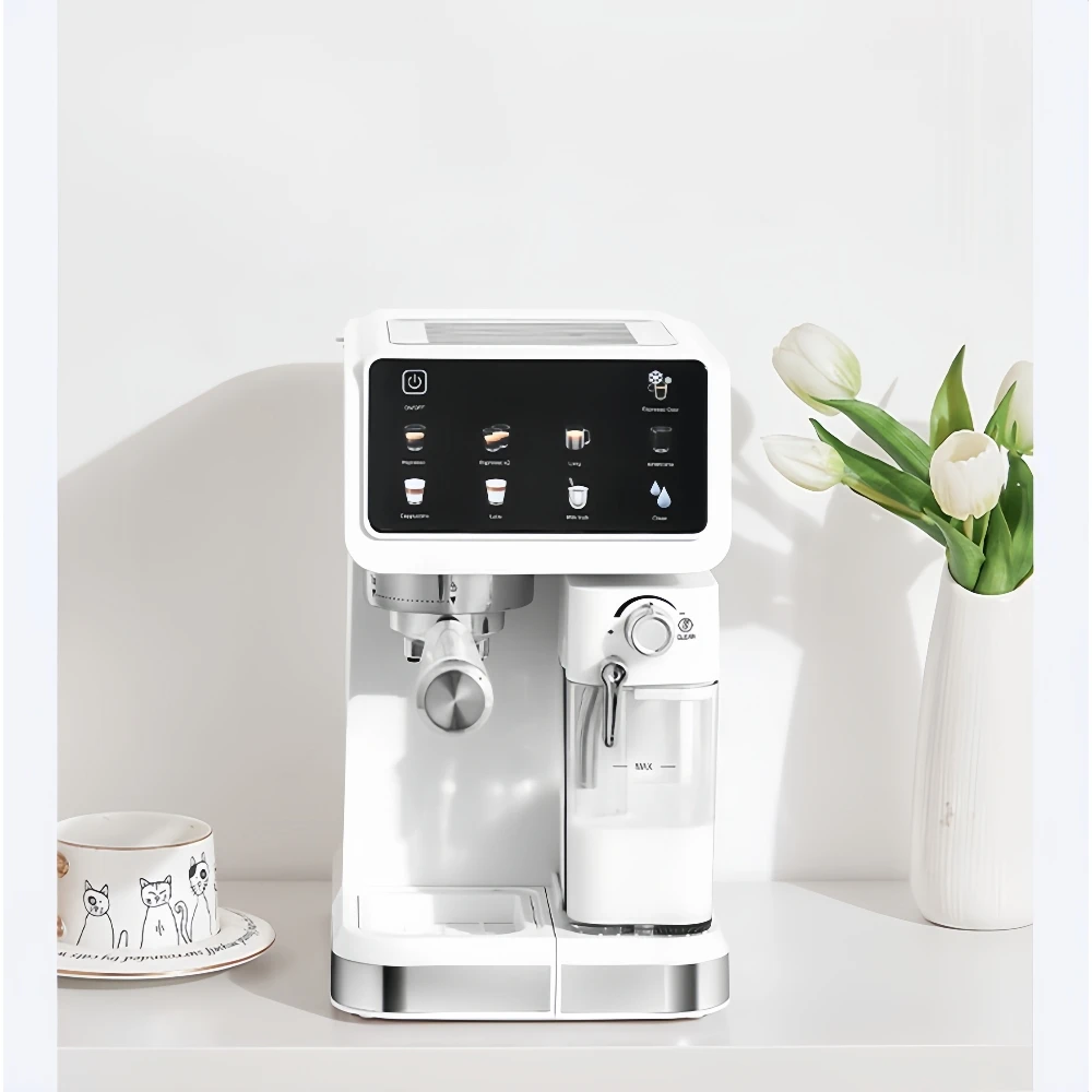 Household Italian Touch Screen Coffee Machine One-Touch Golden Cup Milk Frother Portable Office Coffee Making Machine for Cafe