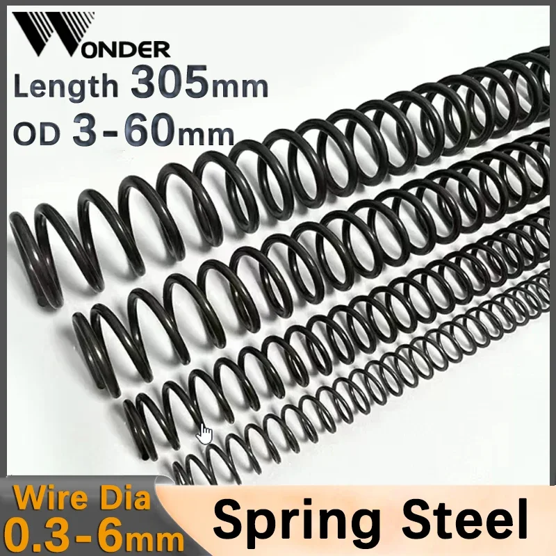 Lengte 305 mm Lange drukveer Y-type Gecomprimeerde veer Staal Drukveer Draaddiameter 0,3-6 mm