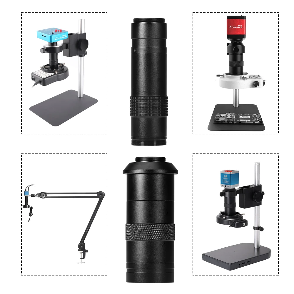 High Definition Telecentric Large Field Of View  Long Working Distance Optical Lens Continuous Magnification Microscope Lens