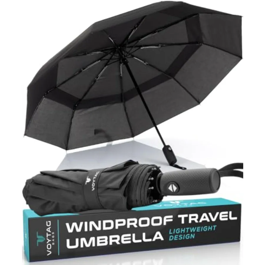 

VOYTAG Travel Umbrella - Windproof Compact - Small Mini Portable Umbrella for Rain with Automatic Open Close, Durable and Light