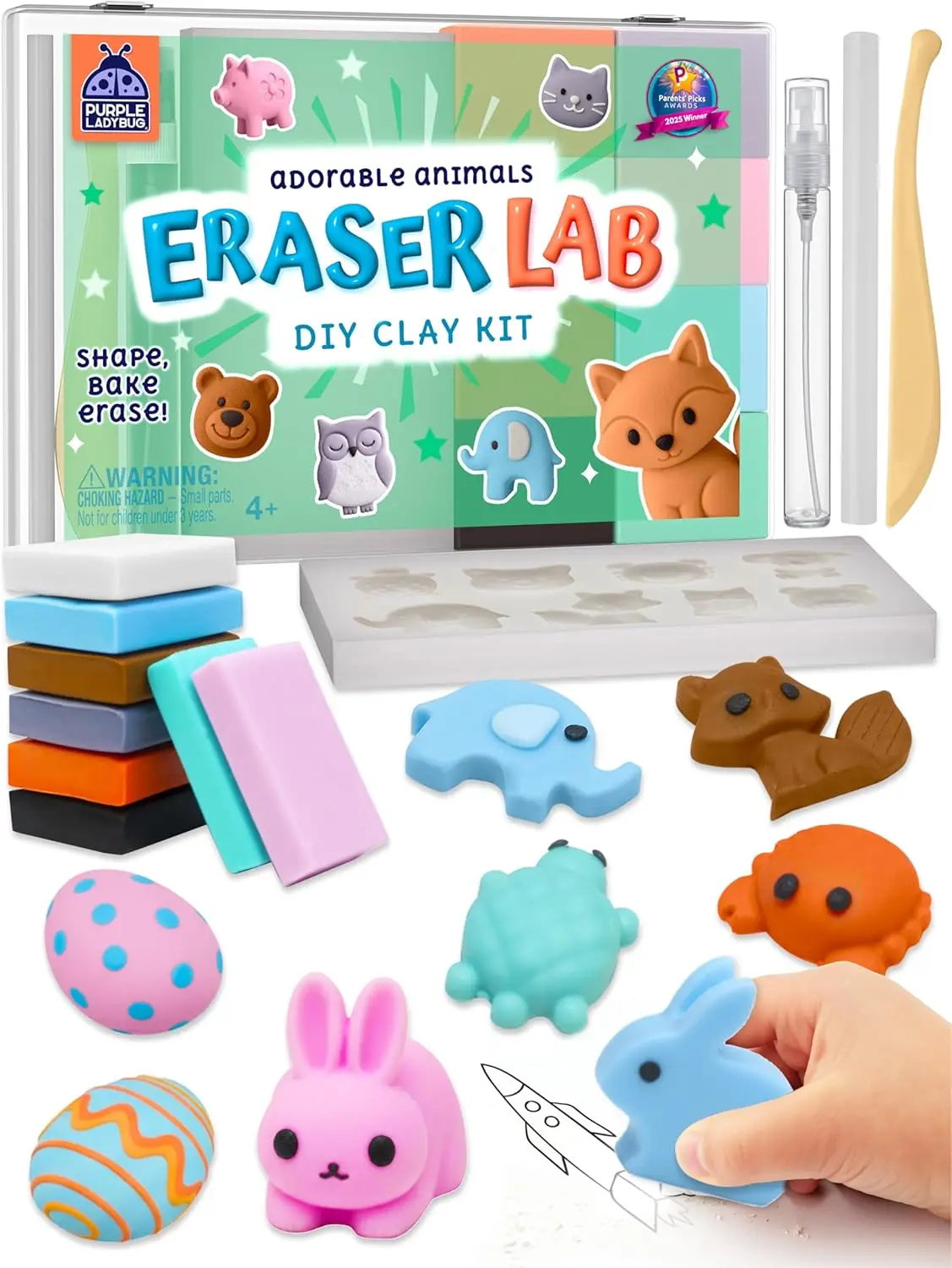 

DIY Clay Eraser Kit for Kids - Make Your Own Animal Erasers, Arts and Crafts for Ages 4-12