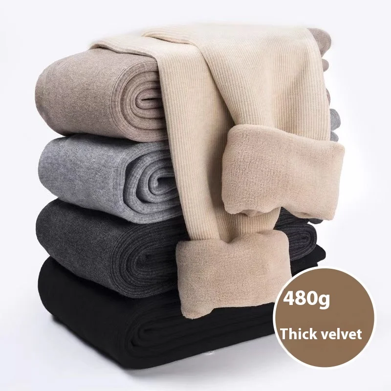 جوارب طويلة للأمومة قطنية قابلة للتعديل ، شريط عمودي ، مبطن ، إصبع دافئ ، قاع سميك ، الخريف والشتاء #3