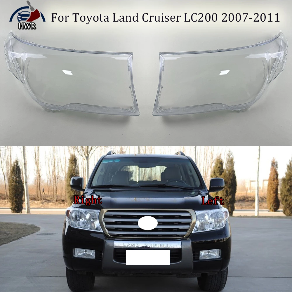 

For Toyota Land Cruiser LC200 2007-2011 Headlight Shell Lamp Shade Transparent Headlamp Cover Plexiglass Auto Replacement Parts