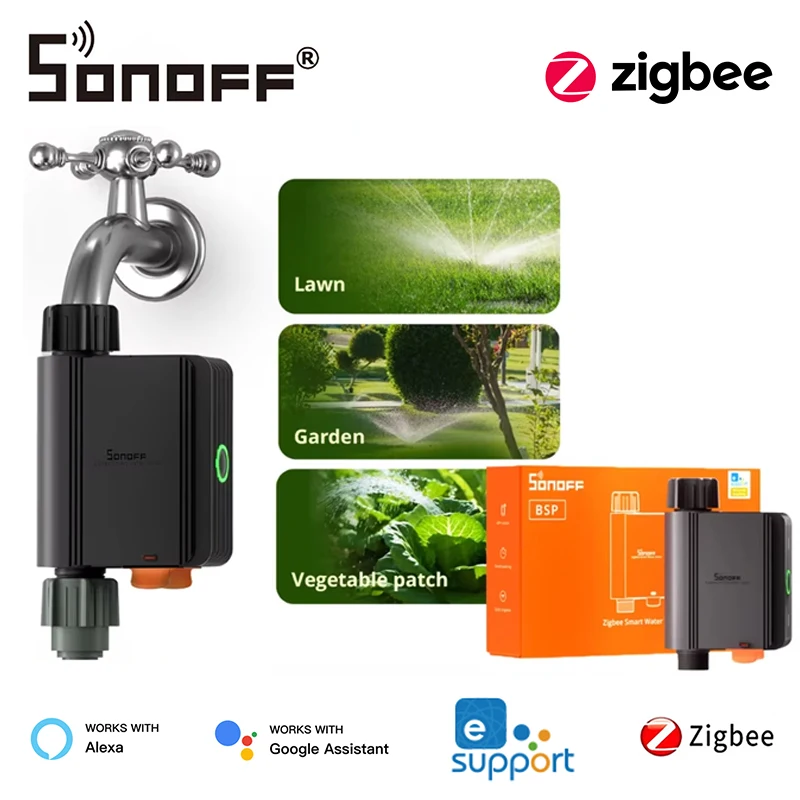SONOFF SWV Zigbee 3.0 صمام المياه الذكي IP55 نظام الري التلقائي إعداد توقيت المعيشة الذكية مع eWeLink Alexa Google