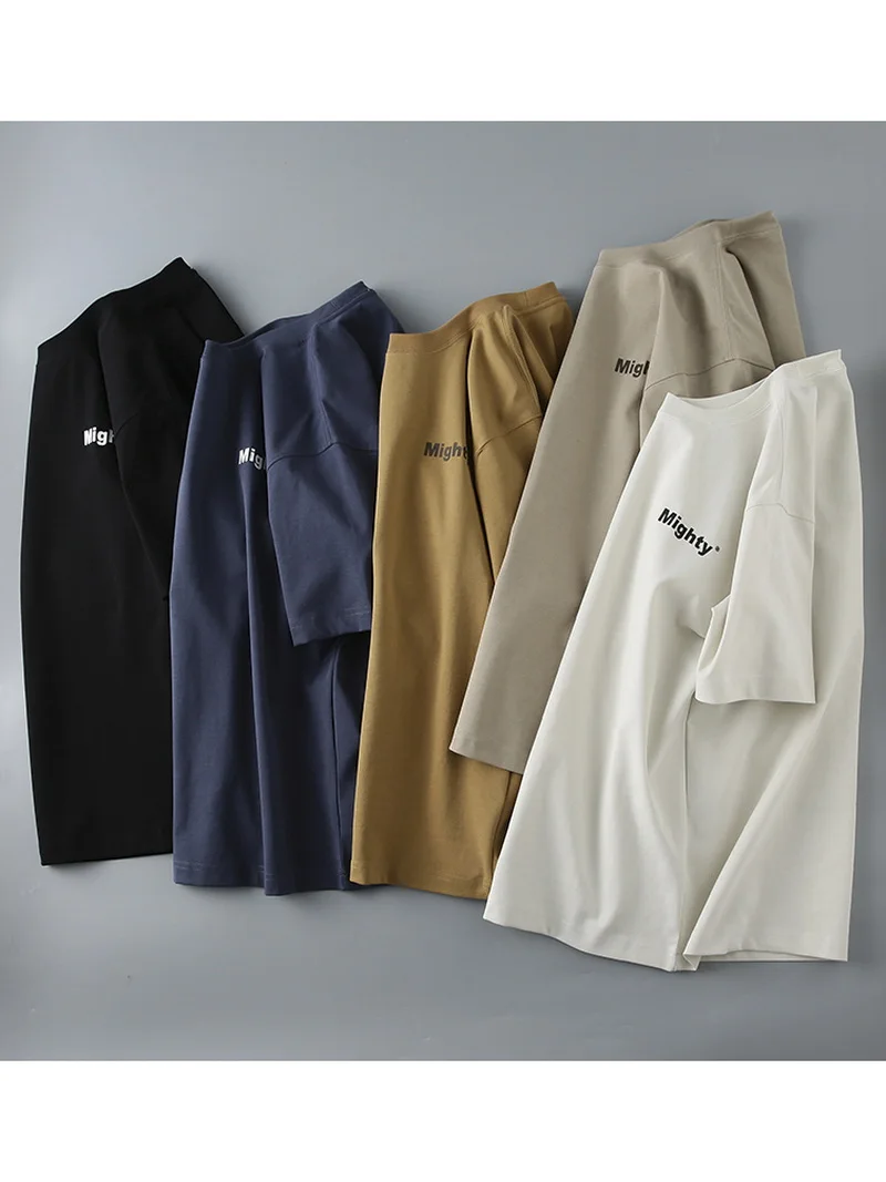 

Summer New Sle Men's Loose Fit round Ne ort Sve T-irt Pure Cotton Breathable Printed Comfortable Elastic Casual Top