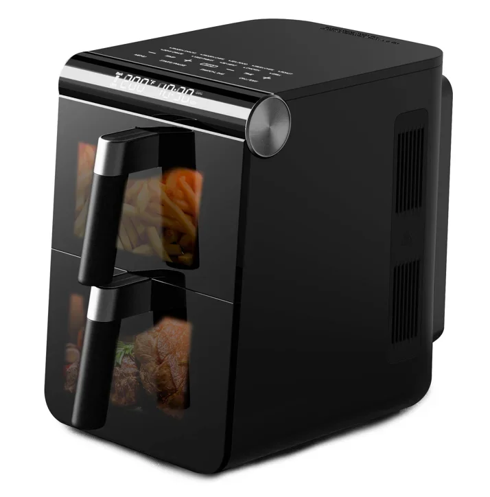 New style dual air fryer with window  Multifunctional Freidora De Aire Digital No Oil Commercial Cooker Air Fryer