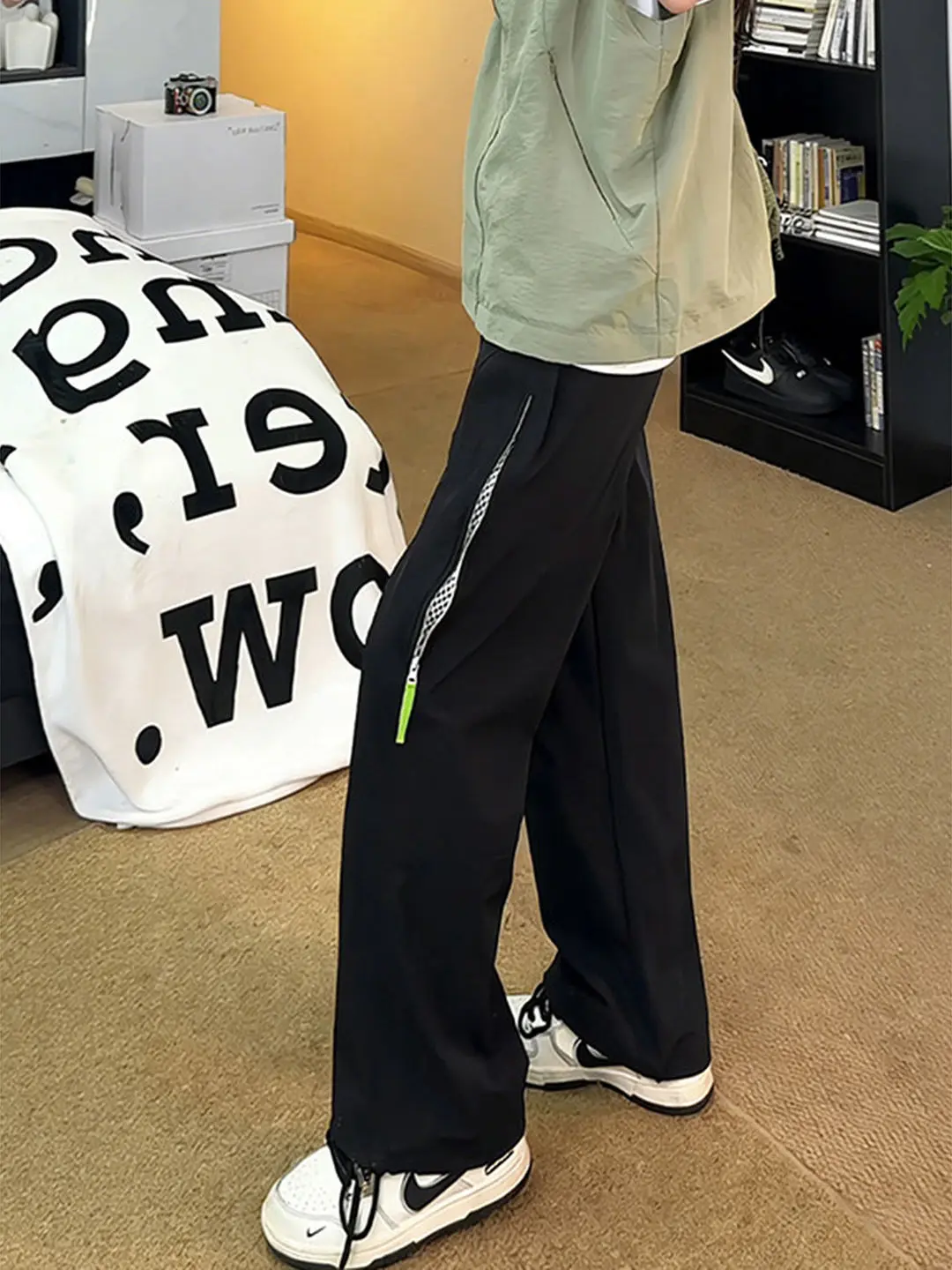 Quick Dry Outdoor Summer Outdoor Men's Casual Pants Thin Straight Leg Zipper Mesh Workwear Sports Leisure Long Trousers
