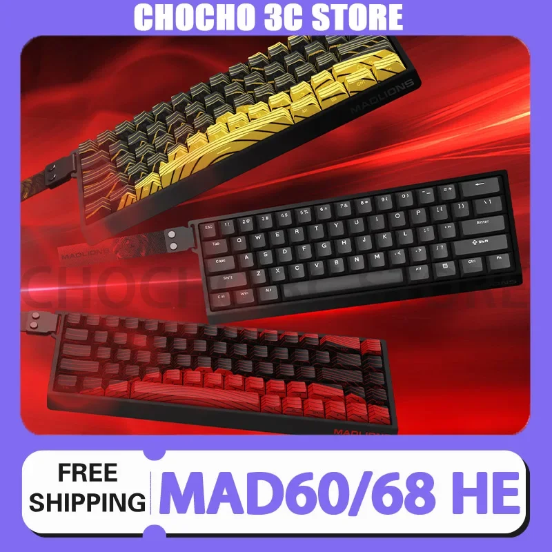 Madlions Mad60 Mad68he Mechanical Keyboard Magnetic Switch Custom Wired Gaming Keyboard Valorant Gamer Keyboard Pc Accessories