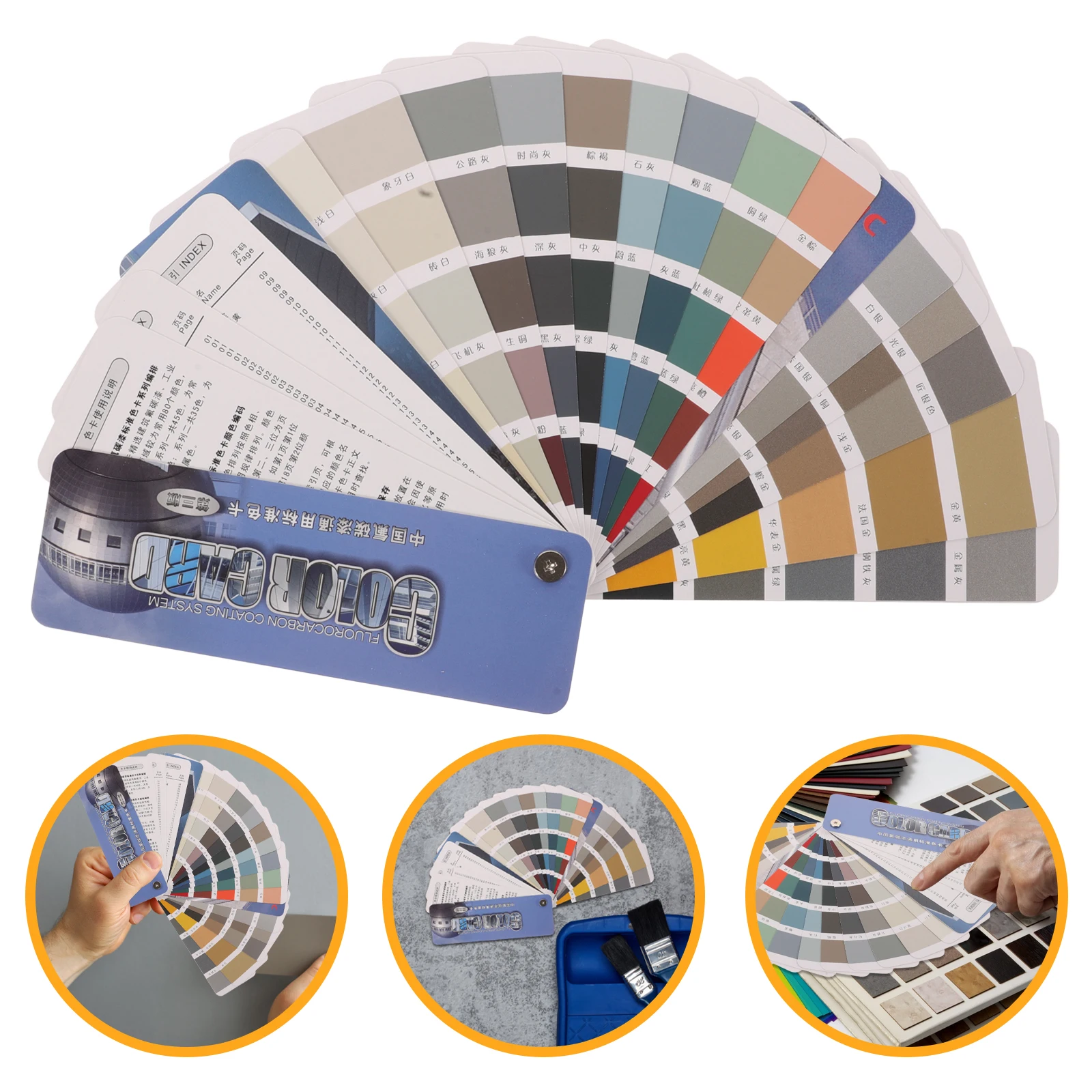 

1 Set Paint Sample Cards Standard Chart Metal Paint Color Cards Watercolor 120 Colors Portable Cardboard Color Samples