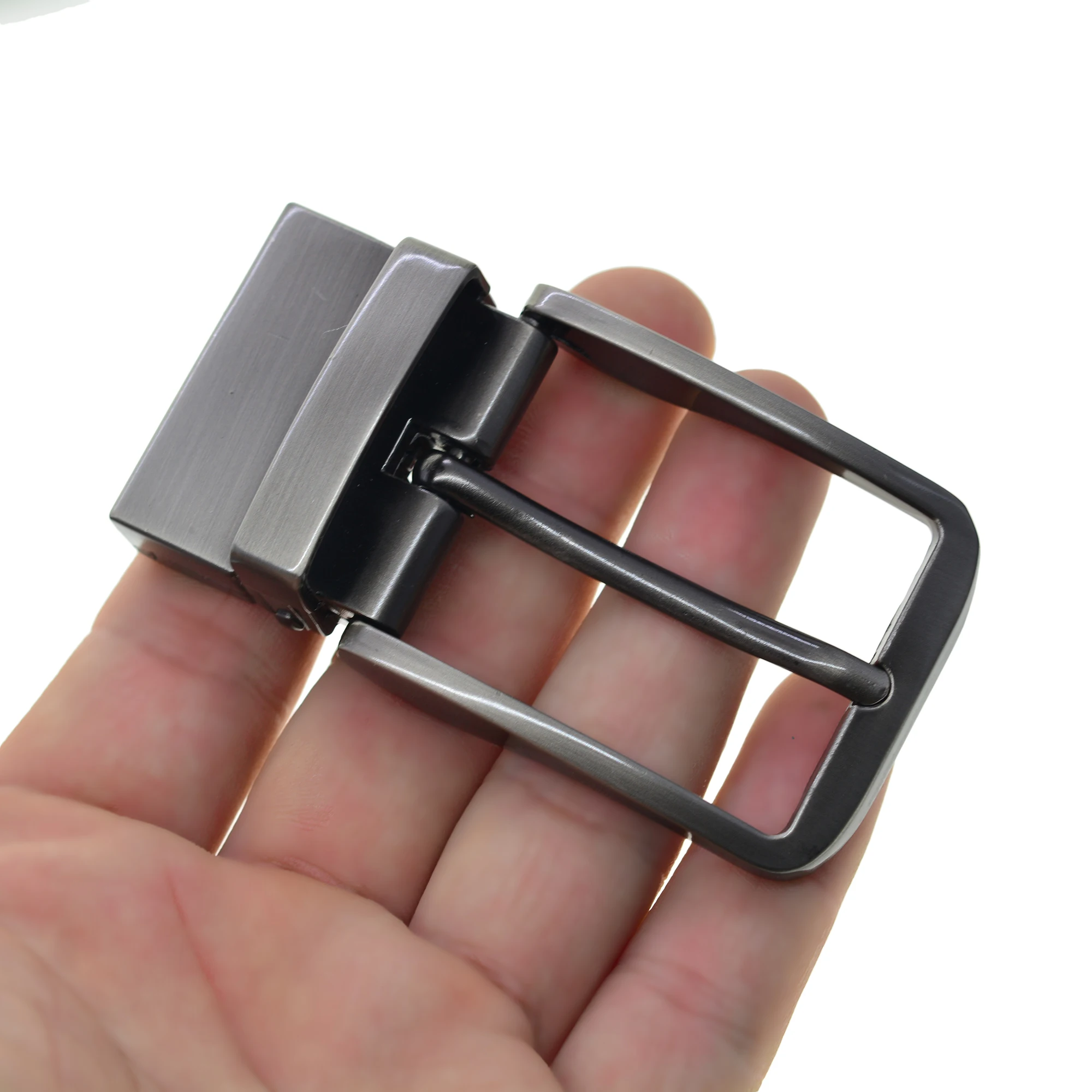 super fine pattern solid metal pin lock rotatable Prong secure Gunmetal man belt buckle for 1.35inch strap replacement