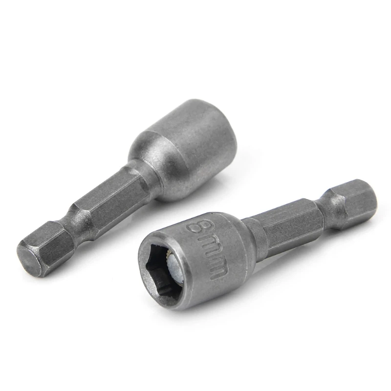 M6CF 10 Pcs Magnetic Nut Driver Set 8mm 5/16" Socket Adapter Drill Bit