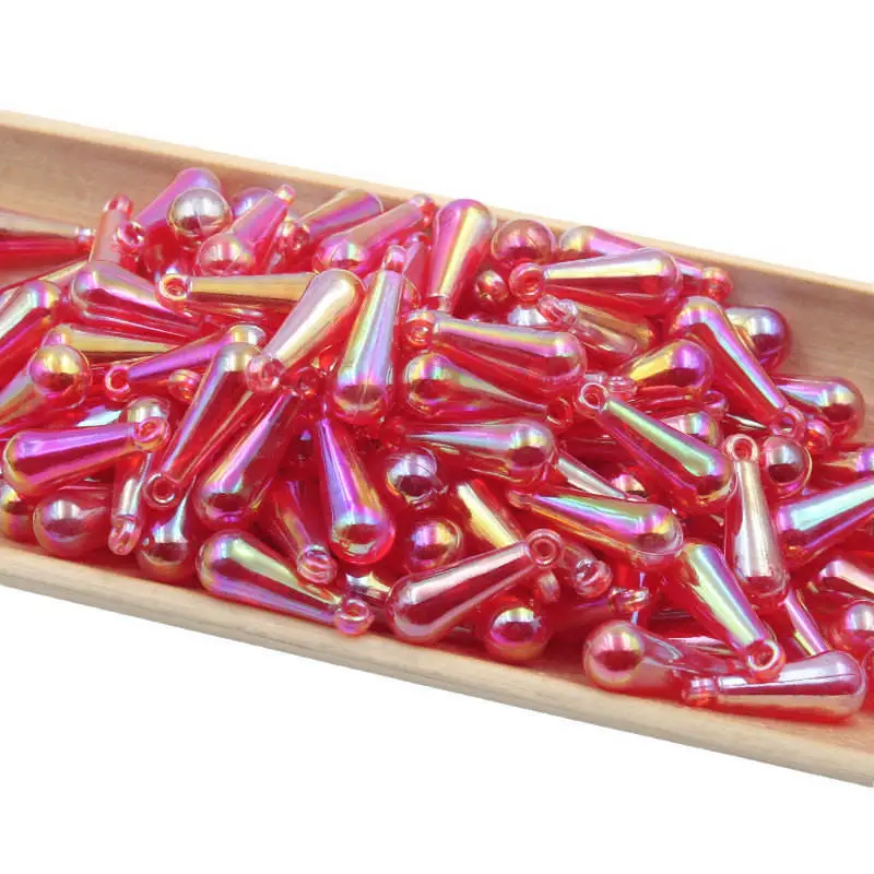 쥬얼리에 대 한 8x22mm 워터 드롭 아크릴 비즈 Diy 팔찌 귀걸이 머리 핀 발견 액세서리 재료 작은 펜 던 트