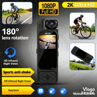 Portable 2K HD Mini Sport Action Camera Back Clip Night Vision Action Cam 180 Rotatable len Travel Bicycle Driver Video Recorder