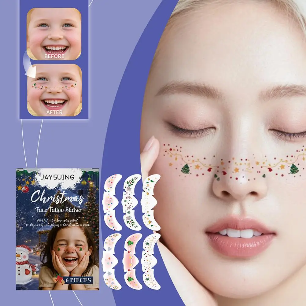 

Christmas Face Tattoos - Removable, Easy To Create Festive Atmosphere, Ideal For Party Makeup & Creative Holiday Decor G9T4