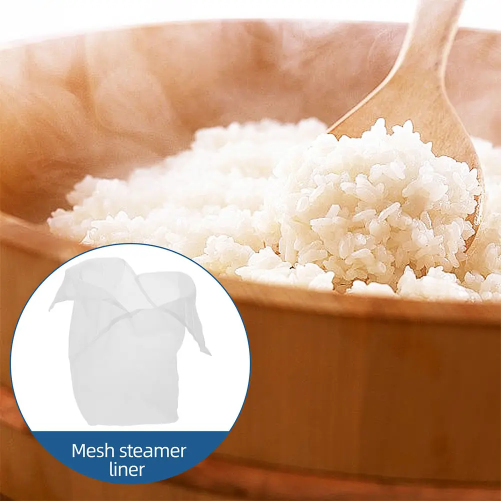 Reusable Rice Steaming Bag Large Capacity 42Cm Diameter 60Cm Height Fabric Nylon Rice Cooker Cooking Net Steam Cloth Portable