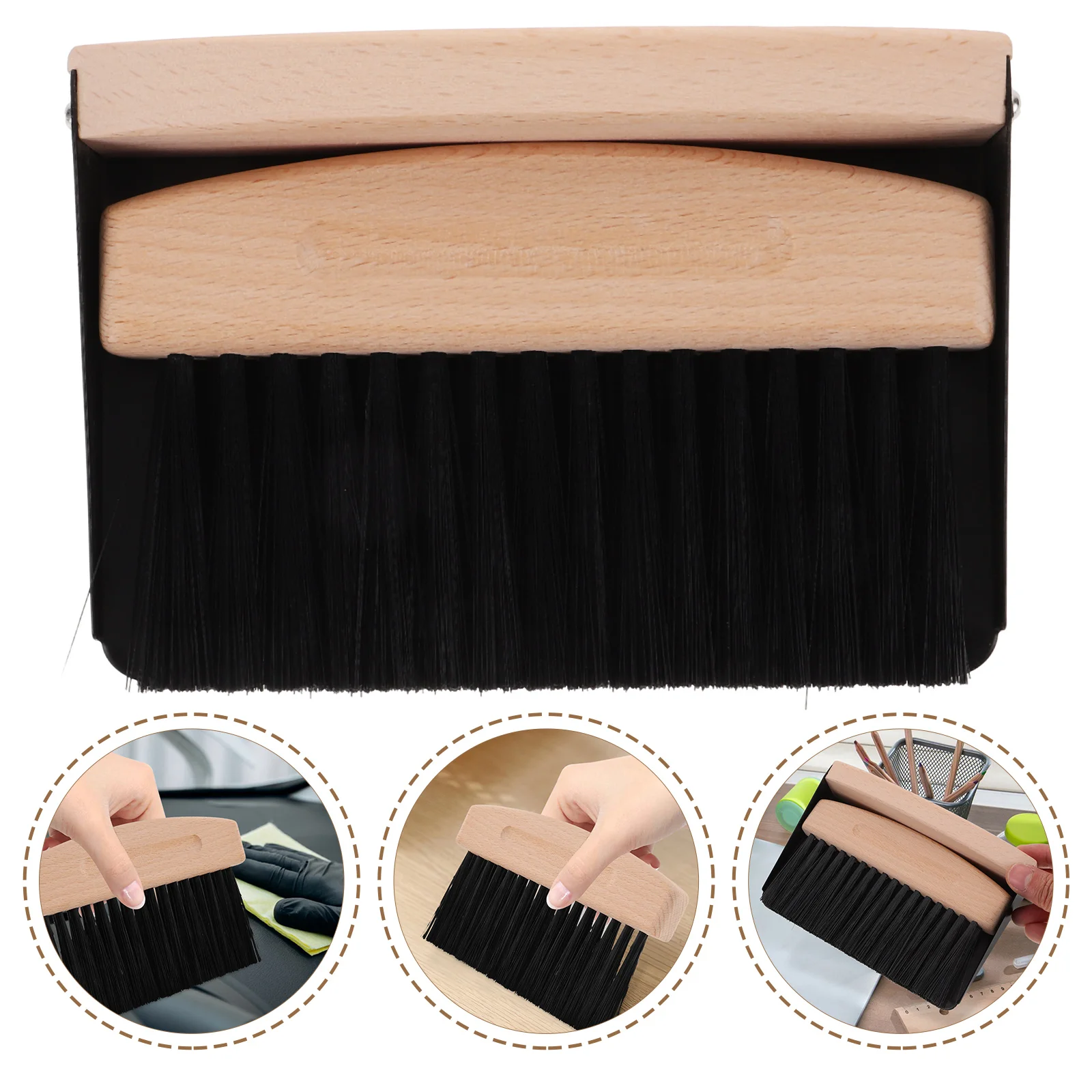 Broom Dustpan Set Desktop Brush and Keyboard Small Cleaning Convenient Mini for Countertop Duster Beech Sweeping