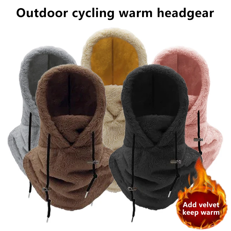 High Polar Fleece Balaclava Winter Ski Windproof Cap Outdoor Cycling Cap For Men Face Masks Hood Beanies Women Plush Warm Hat