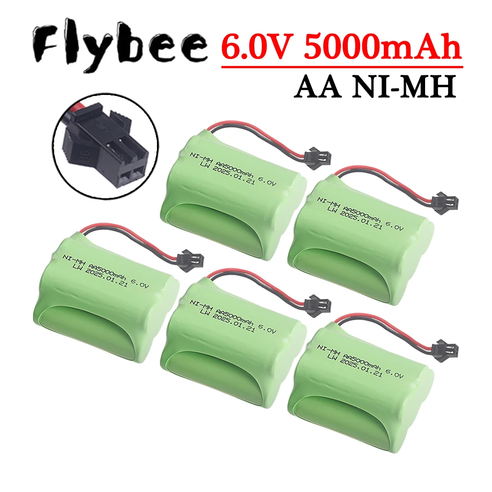 NI-MH 6V 5000mAh Аккумуляторная батарея для радиоуправляемых игрушек Автомобили Грузовики Танки Грузовик Робот-пистолет AA NiMH 6v 700mah Аккумулятор
