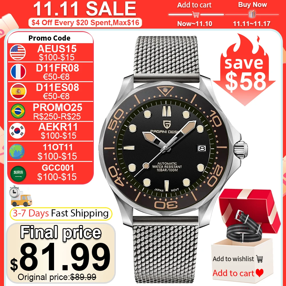 Men's Luminous Automatic Dive Watch