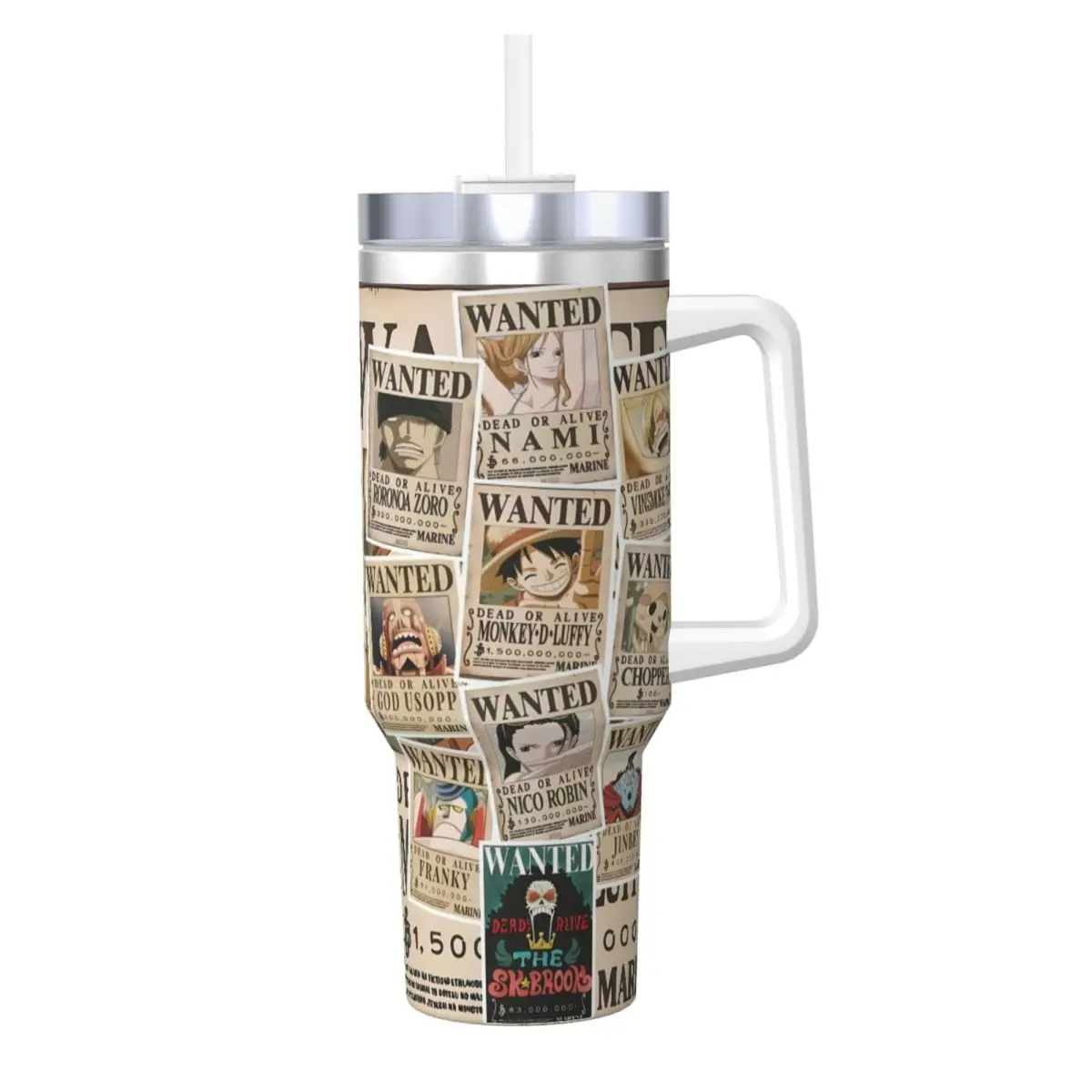 O-One Anime P-Piece Tumbler Cold Drink Water Bottle Keep Heat Stainless Steel Coffee Mug Custom Beach Car Mugs