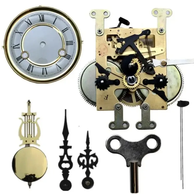 Clock Parts Mechanical Clock Movement Old Clockwork Floor Clock Parts Large Wooden Pendulum Pure Copper