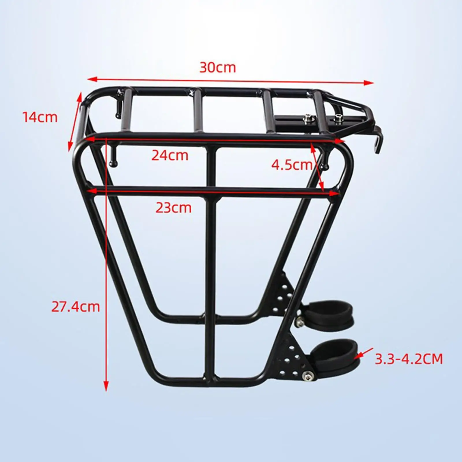 Bike Front Rack Carrier, Luggage Shelf Aluminum Alloy Trunk Holder Cargo Pannier Bicycle Front Rack for Bicycle Shopping