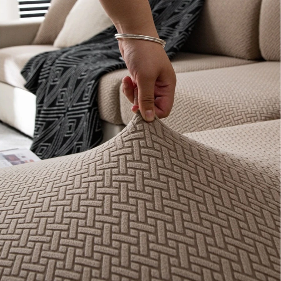 Stretchy Polar Fleece Soft Sofa Cover Elastic Universal Fit Sofa Seat Slipcover for Living Room 1/2/3/4 Seat Furniture Protector