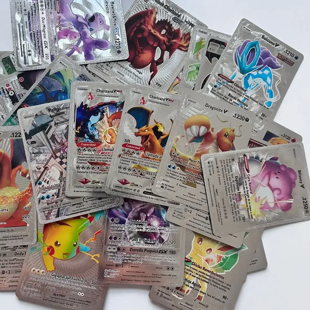 Pokemon Cards Spanish German French English Pokรฉmon Cards Pikachu Charizard Album Collectible Game Cards Album Kids Toys